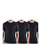 GSA 17-1203 Men's Short Sleeve Undershirts Black 3Pack