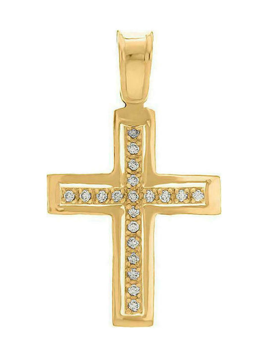 Q-Jewellery Damen Gold Kreuz 14K