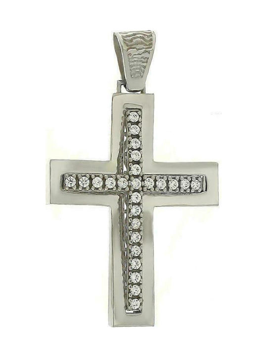 Q-Jewellery Damen Weißgold Kreuz 14K