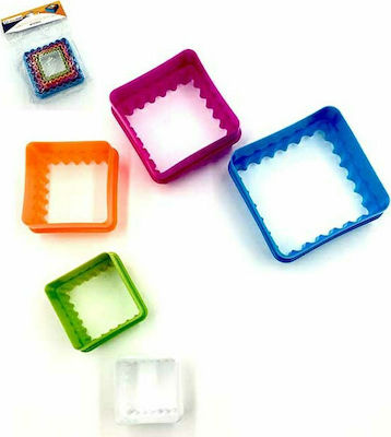 Homestyle Plastic Square-Shaped Cookie Cutter 5pcs 73523048-144/12