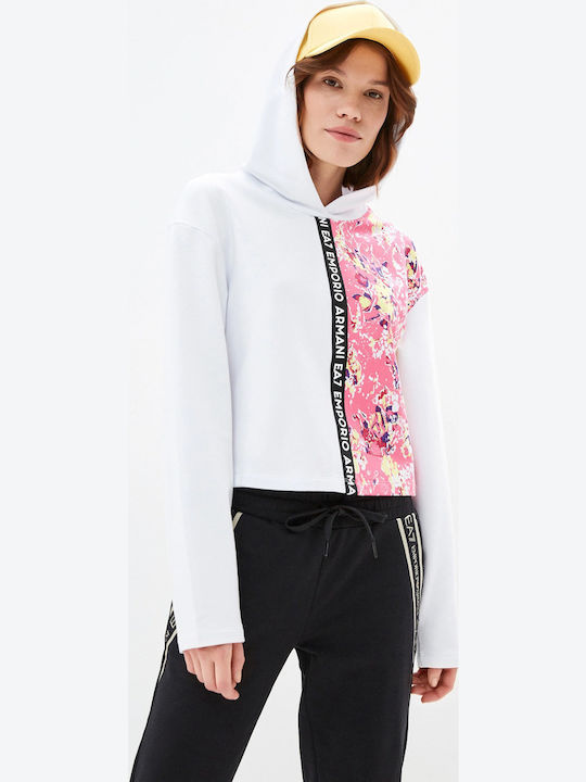 Cropped Women's Sweatshirt Hooded White