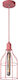 Lucide Lightning Kids Metallic Single Ceiling Light E27 Paulien Pink 60W