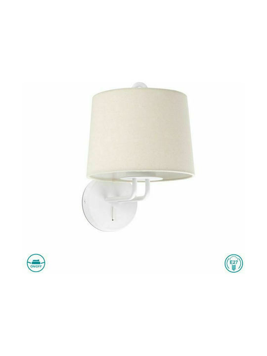Faro Barcelona Conga Classic Lamp Wall with Socket E27 Beige 21.5x17.5cm