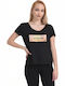 Biston -6 Women's T-shirt with V Neck Black