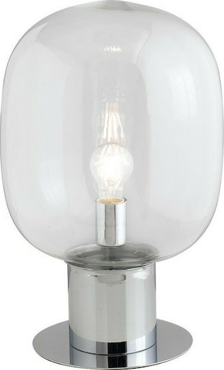 Fan Europe Fellini-L30 Glass Table Lamp for Socket E27 with Transparent Shade and Silver Base