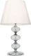 Fan Europe Incanto-LG1 Κρυστάλλινο Vintage Πορτατίφ για Ντουί E14 με Λευκό Καπέλο και Διάφανη Βάση