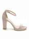 Ellen Damen Sandalen mit Chunky hohem Absatz in Beige Farbe