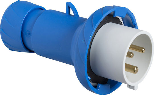 Schneider Electric PratiKa Male Industrial Socket Industrial Male Plug 3P 16A IP67 Blue PKE16M723