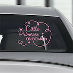 Σήμα Baby on Board με Αυτοκόλλητο Little Princess Ροζ