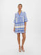 Vero Moda Summer Mini Dress Ecru/Blue