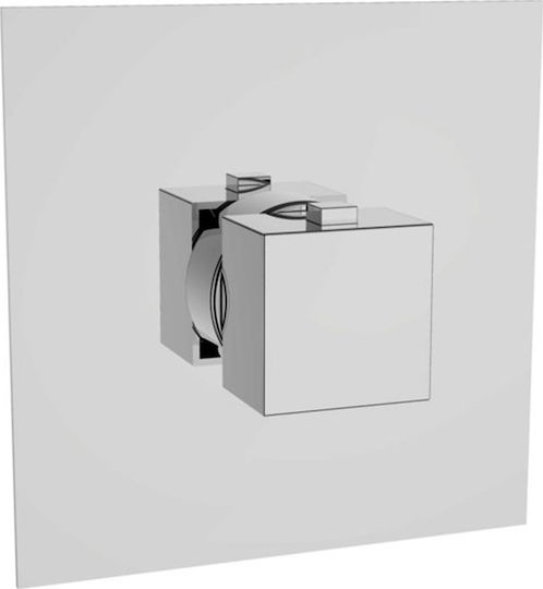 Ottone Meloda Thermostatics Μίκτης Μπαταρίας Εντοιχισμού Ντουζιέρας Ασημί