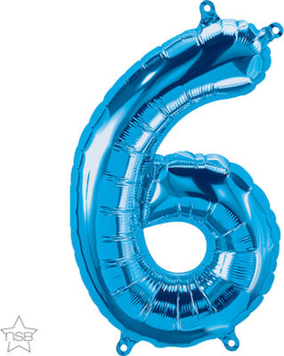 Μπαλόνι Foil Αριθμός Μίνι 6 Μπλε 41εκ.