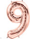 Αριθμός 9 Foil Jumbo Ροζ Χρυσό 86εκ.