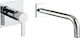 Fiore Katana Built-in Faucet Mixer for Bathroom Sink 2 Exits Silver