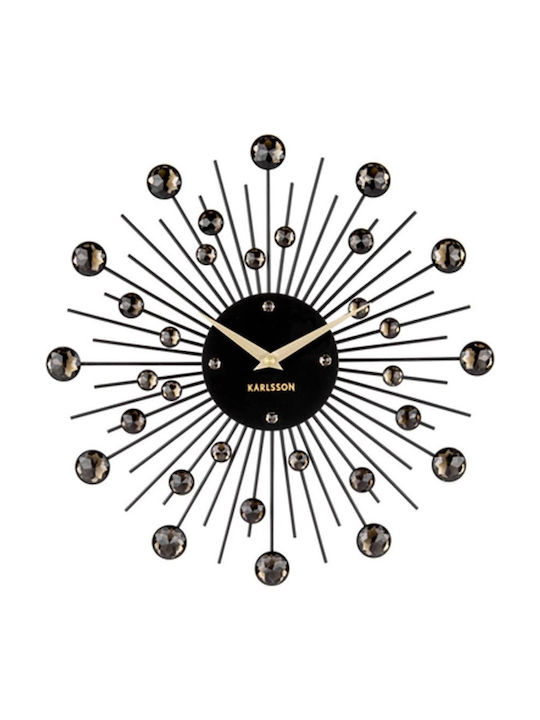 Karlsson Sunbusts Wall Clock Metallic Black Ø30cm