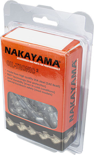 Nakayama Bg13s072 Chainsaw Chain with Pitch 3/8", Gauge .050"-1.3mm & Number of Guides 72E