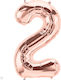 Balloon Foil Jumbo Number 2 Rose Gold 86cm Pink Gold