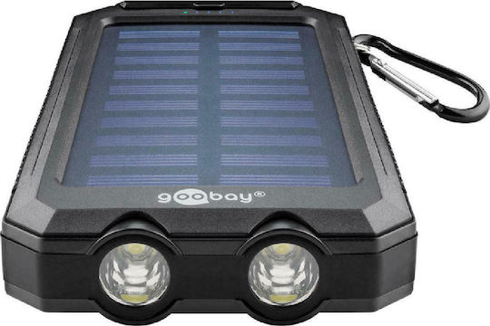 Goobay 49216 Solar Power Bank 8000mAh with 2 USB-A Ports Black