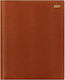 Letts Legacy Quarto Săptămânal Agenda Maro Piele 2021 21.5x26.5cm 21-081642 Tan