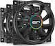 Cryorig Crona S Case Fan 120mm (1700rpm) with ARGB Lighting and 4-Pin PWM Connection Pack of 3