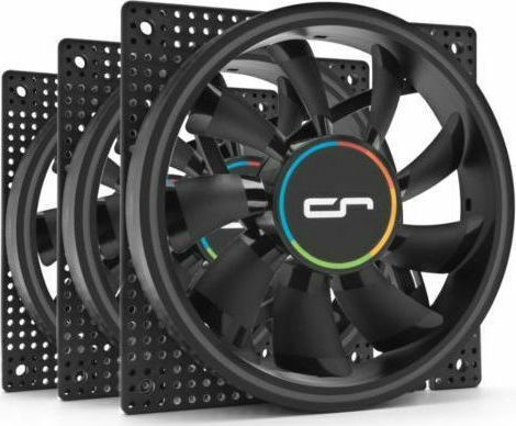 Cryorig Crona S Case Fan 120mm (1700rpm) with ARGB Lighting and 4-Pin PWM Connection Pack of 3