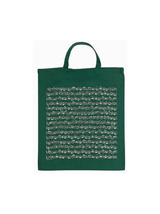 Vienna World Sheet Music Fabric Shopping Bag Green