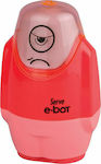 Serve E Bot Metallic Double Pencil Sharpener Barrel Red with Eraser Κόκκινο