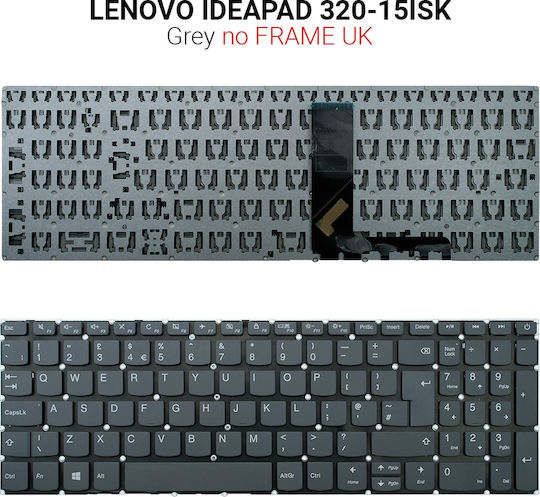 Lenovo Laptop Keyboard for Ideapad 320-15isk-15ikb without Frame and English (UK) Keyboard Language in Black Color 320-15ISK-15IKB