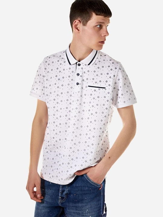 Camaro Men's Short Sleeve Blouse Polo White