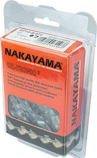 Nakayama Ep13s072 Chainsaw Chain with Pitch 3/8", Gauge .050"-1.3mm & Number of Guides 72E