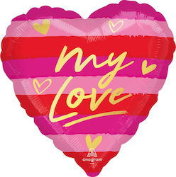 Balloon Foil Valentine's Day Heart Pink 46cm