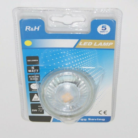 LED крушка 5W за фасунга GU10 Топло бяло 450лм