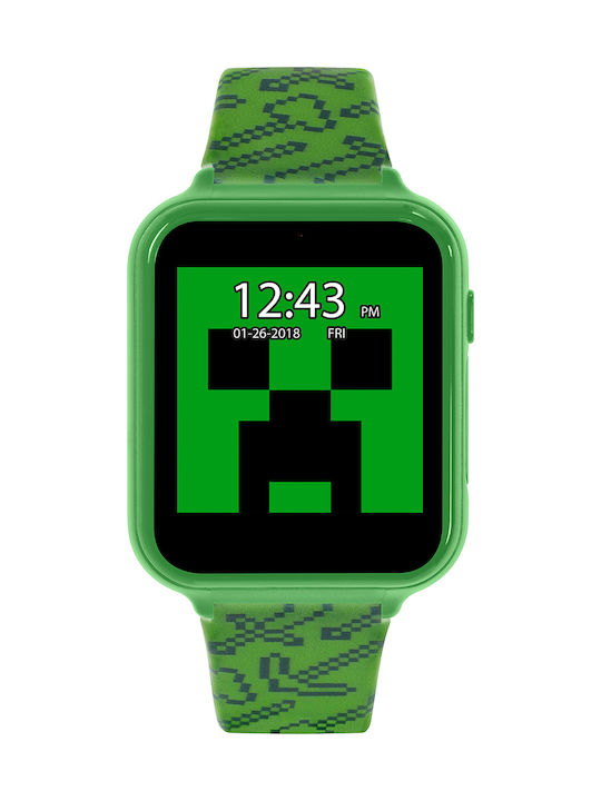 Disney Minecraft Παιδικό Smartwatch με Λουράκι από Καουτσούκ/Πλαστικό Πράσινο