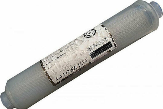 HidroWater Water Filter Replacement Reverse Osmosis (RO) made of Activated Carbon 10" Post-in-Line Nano-Silver 5 μm
