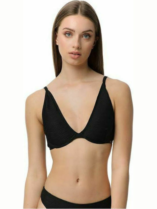 Minerva Triangle Bikini Top Athina Wired Black