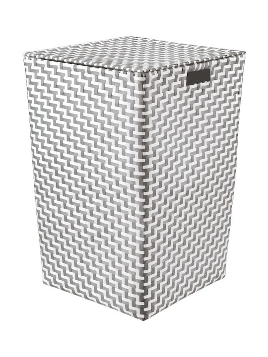 Kleine Wolke Double Wäschekorb aus Kunststoff mit Deckel 35x35x55cm Gray
