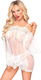 Penthouse Lip Smacker Babydoll Sexy Ρόμπα White