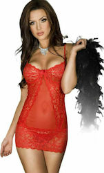 Chilirose Chemise Pussycat & Thong Red