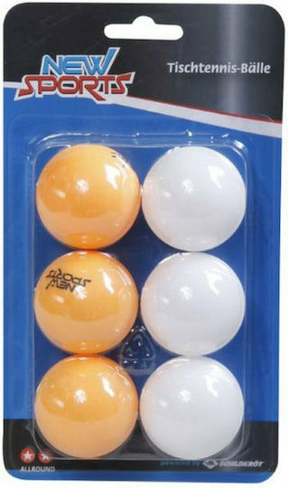 Vedes New Sports 74405355 Μπαλάκια Ping Pong 1-Star 6τμχ