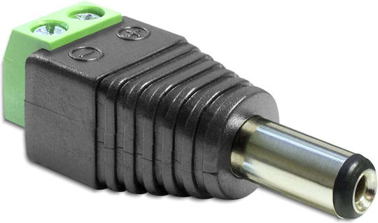 DeLock Adapter DC 2.5 x 5.5 mm male to Terminal Block 2 pin Plug DC male Black (65487)