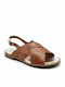 8677 Sandale Casual Damă De Piele Tabac