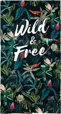 John Frank Wild & Free Beach Towel Green 150x80cm.