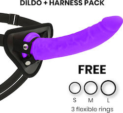 Delta Club Toys Harness & Silicone Dong Harness με Dildo 23cm σε Μωβ Χρώμα