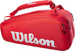 Wilson Super Tour Τσάντα Ώμου / Χειρός Τένις 9 Ρακετών Κόκκινη