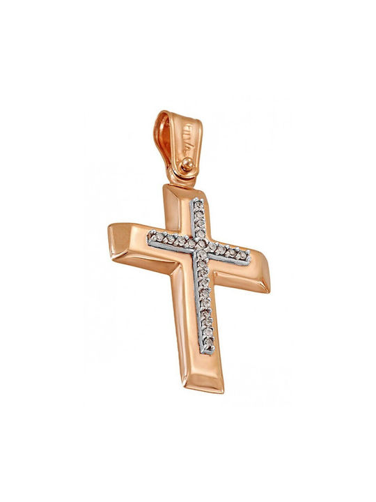 Cross in pink gold ST25978F 9 Carat