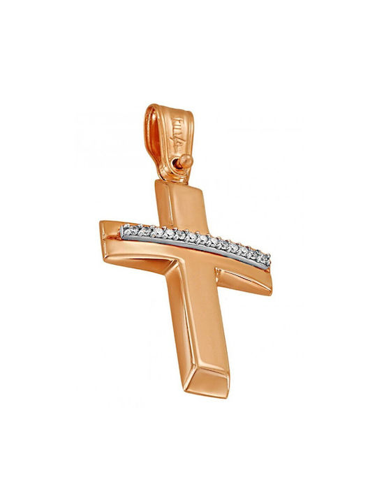 Cross in pink gold ST26166F 9 Carat