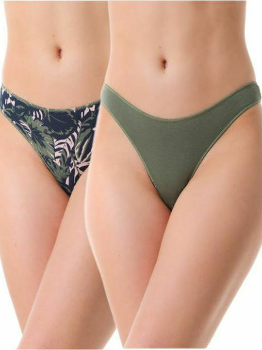 Minerva Fimelle Γυναικεία String 2Pack Χακί
