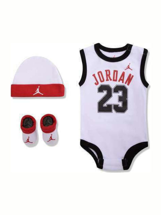 Jordan Jordan 23 Set Body pentru Bebeluși Lenjerie Fără mâneci Alb