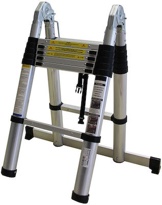 Bormann Pro Telescopic Ladder Aluminum 12 of Steps with Maximum Height 3.8m BHL5710 034858