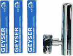 Geyser Euro Wasserhahn-Montage-Wasserfilter Inox Aragonit mit 3 Extra-Ersatzfilter